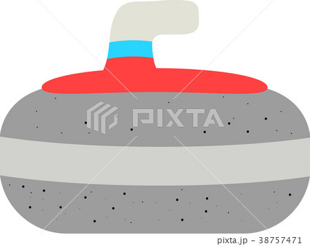 カーリング 赤いストーンのイラスト素材
