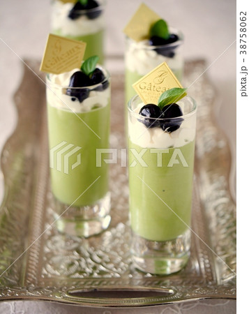 抹茶ババロア　シルバートレイ　　（縦位置） 38758062