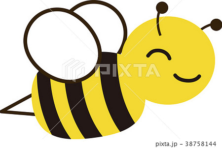笑うかわいいハチのイラスト素材