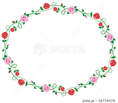 pink roses and red roses, decoration frame. 38759470