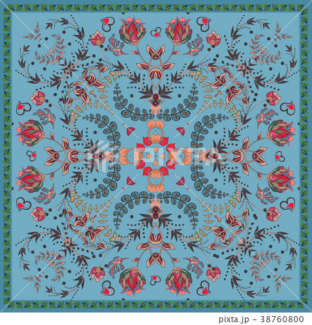 Design for square pocket, shawl, textile. Paisley 38760800