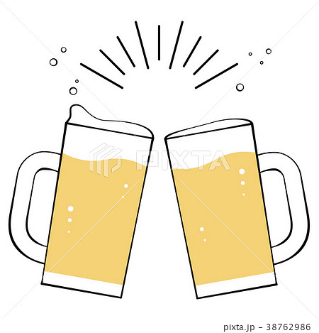 ビールで乾杯（ビアジョッキ/カラー） 38762986
