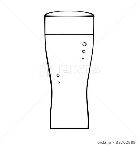 ビール ビアグラス モノクロ のイラスト素材 38762989 Pixta