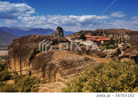 Landscape of monasteries of Meteora in Greece Landscape of monasteries of Meteora in Greece 38763102