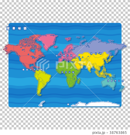 セカイ地図 地域色分け 日本語 のイラスト素材