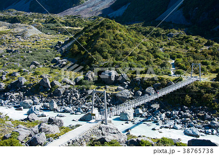 ≪ニュージーランド≫マウントクック　フッカーバレートラック　第一吊り橋 38765738