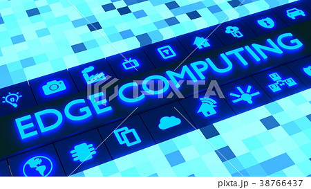 Glowing cubic landscape with edge computing Glowing cubic landscape with edge computing 38766437