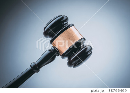 Black Judge Wood Hammer with blue background Black Judge Wood Hammer with blue background 38766469