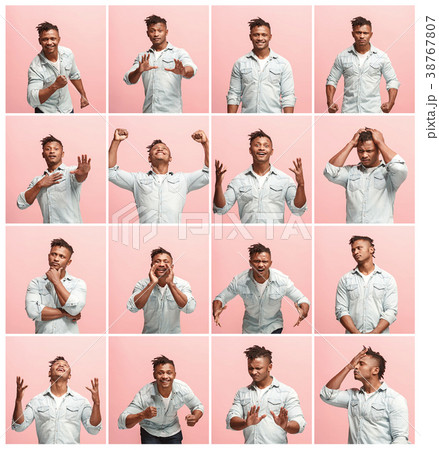 The collage of different human facial expressions The collage of different human facial expressions 38767807