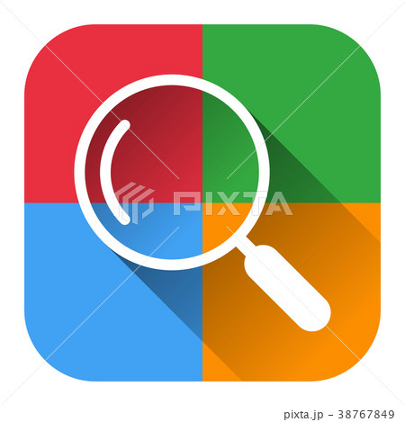 カラフル検索アイコンロングシャドーのベクターイラスト カラフル検索アイコンロングシャドーのベクターイラスト 38767849