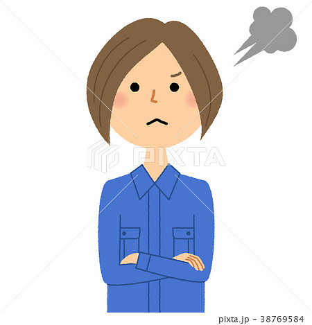 作業服の女性 怒る 作業服の女性 怒る 38769584