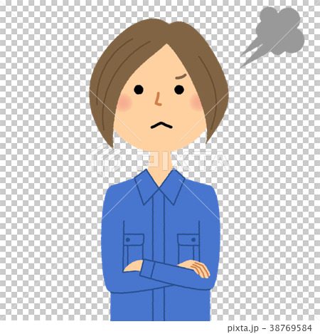 作業服の女性 怒る 作業服の女性 怒る 38769584