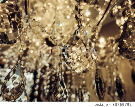Crystal chandelier close-up. Crystal chandelier close-up. 38769795