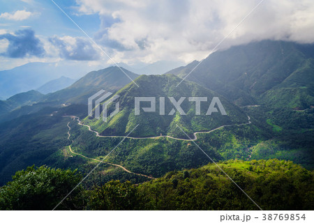 The road between mountains in Sa Pa, Vietnam. 38769854