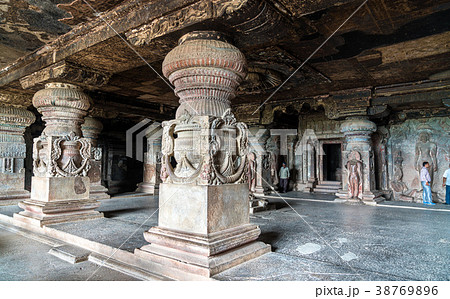Interior of Indra Sabha temple at Ellora Caves Interior of Indra Sabha temple at Ellora Caves 38769896