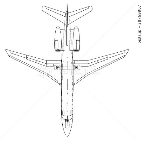 Airplane Blueprint Vectorのイラスト素材