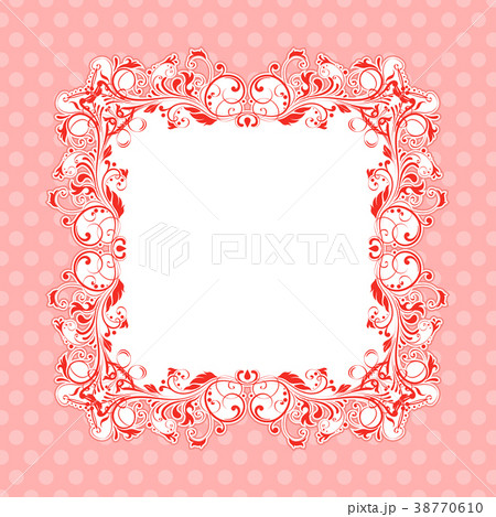 Pink ornamental frame. Vintage decoration 38770610