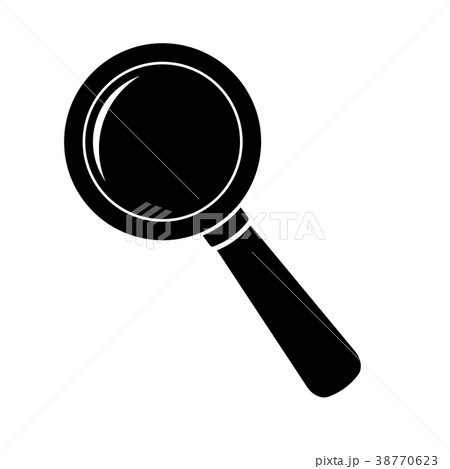 Magnifying glass. Black silhouette icon 38770623
