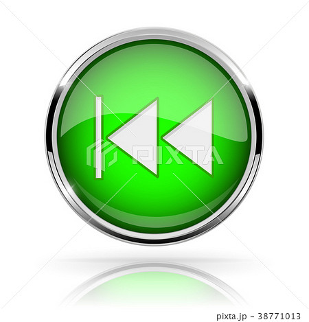 Green round media button. REWIND button. Shiny 38771013