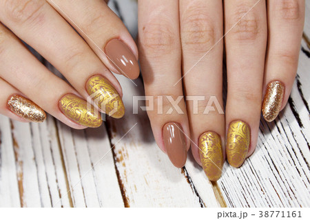 Manicured nails Nail Polish art design. Manicured nails Nail Polish art design. 38771161