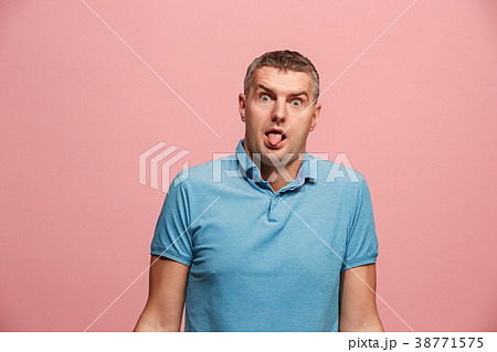 The squint eyed man with weird expression isolated The squint eyed man with weird expression isolated 38771575