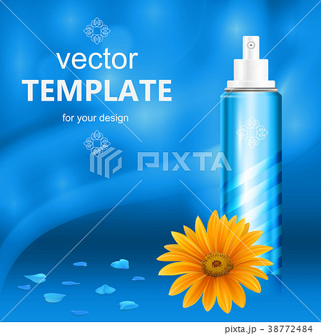 Cosmetic packaging with white cap, on blue 38772484