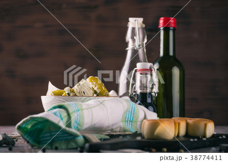 Bowl full of green stuffed peppers  38774411