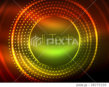 Magic neon circle shape abstract background, shiny 38775150