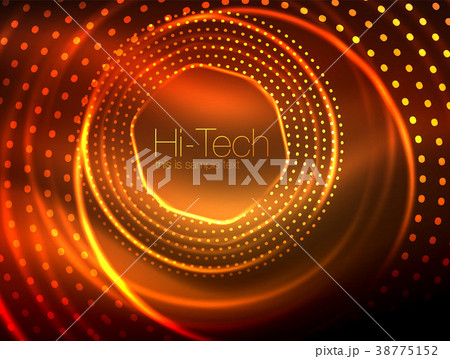 Magic neon circle shape abstract background, shiny 38775152