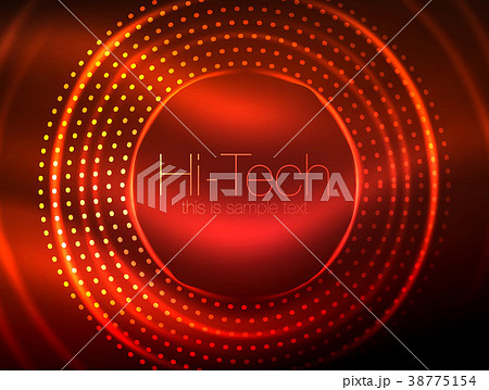 Magic neon circle shape abstract background, shiny 38775154