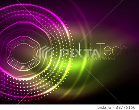 Magic neon circle shape abstract background, shiny Magic neon circle shape abstract background, shiny 38775156