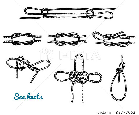 Sea rope knots in different directions for water 38777652