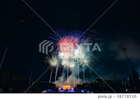 Beautiful firework night scene. Beautiful firework night scene. 38778530