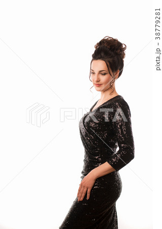 Charming adult brunette with beautiful hairstyle Charming adult brunette with beautiful hairstyle 38779281