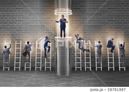 Businessmen in accelerated and fast promotion Businessmen in accelerated and fast promotion 38781987