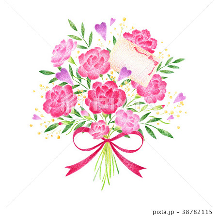 母の日 花束 メッセージカードのイラスト素材 38782115 Pixta