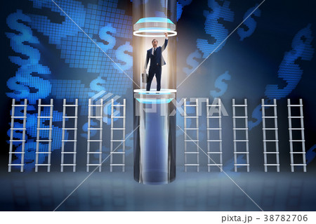 Businessman getting promotion in financial concept 38782706