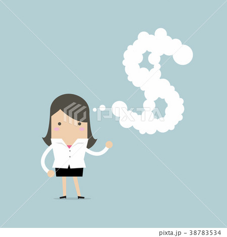Businesswoman thinking about money. 38783534