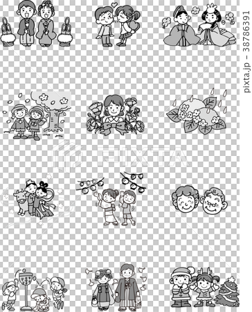 季節のイラスト12ヶ月 季節のイラスト12ヶ月 38786391