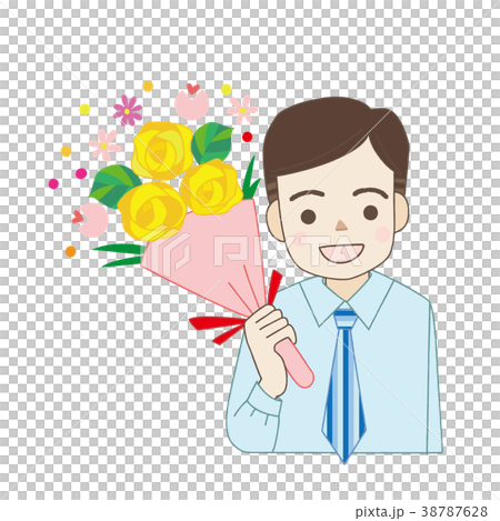 Happy Father's Day with a bouquet of roses 38787628
