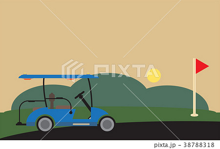 Flat Design Side View of Golf cart Vector Flat Design Side View of Golf cart Vector 38788318