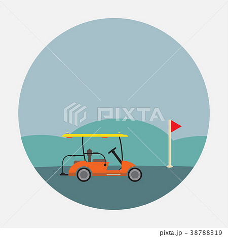 Flat Design Side View of Golf cart Vector Flat Design Side View of Golf cart Vector 38788319