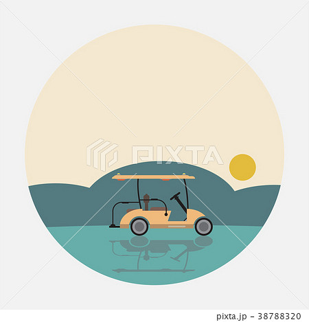 Flat Design Side  View of Golf cart Vector 38788320