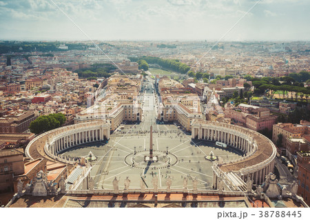 Aerial view of piazza San Pientro and Rome 38788445