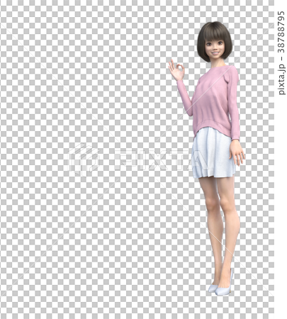 女性時尚針織毛衣女性perming3DCG插圖素材 女性時尚針織毛衣女性perming3DCG插圖素材 38788795