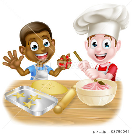 Cartoon Children Making Cakes Cartoon Children Making Cakes 38790042