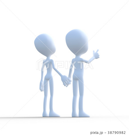 手をつなぐカップルperming３dcgイラスト素材のイラスト素材