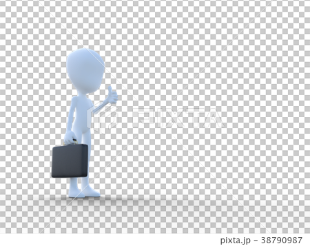 贊成商人perming3DCG例證材料 38790987