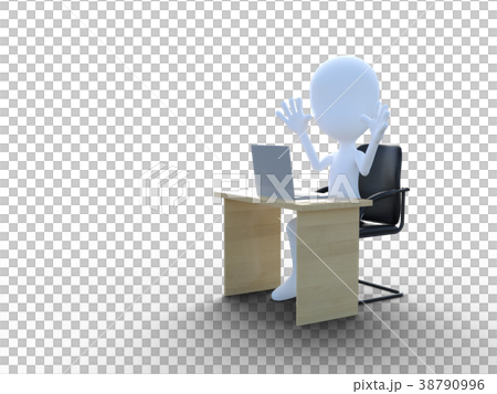 Desk work trouble perming3DCG illustration material 38790996