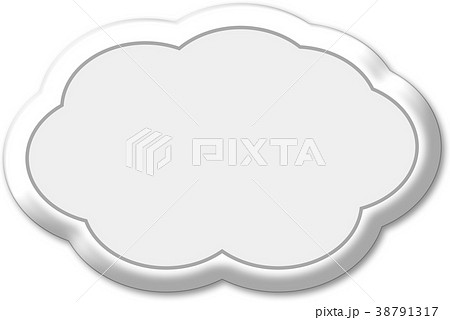 立体 ぷっくり シール 雲のイラスト素材